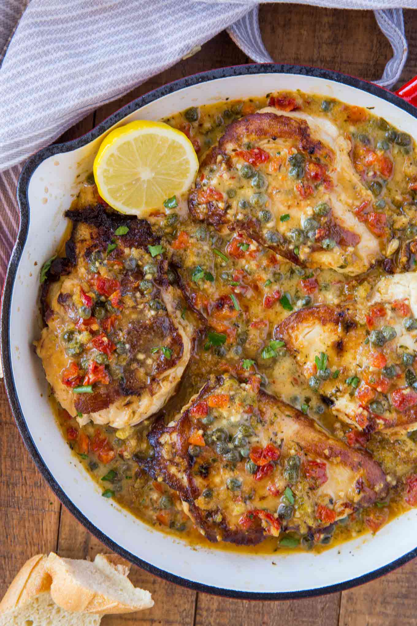CHICKEN MEDALLIONS WITH CAPERS & TOMATOES