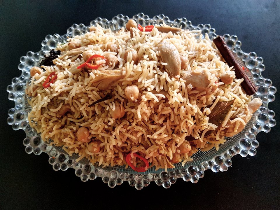 Yakhni Pilau (rice with cooked meat)