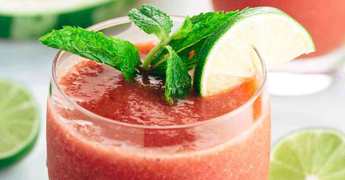 Watermelon, Mint, Lime & Ginger Slushie (My Yellow Table) Recipe
