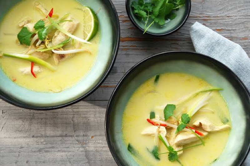 Thai chicken soup with coconut milk