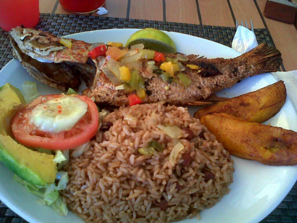 Caribbean fish and rice