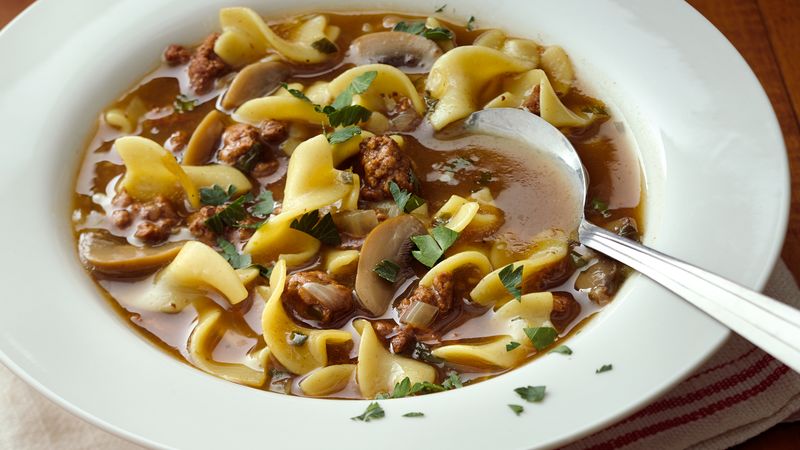 Beef soup with pasta