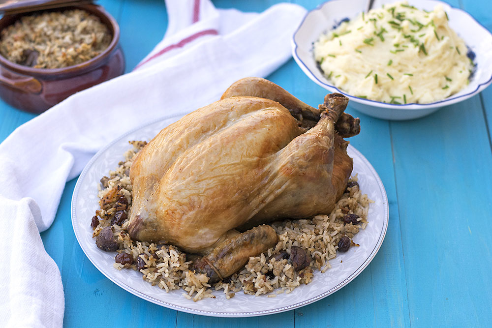 Greek traditional turkey with chestnut and pine nut filling