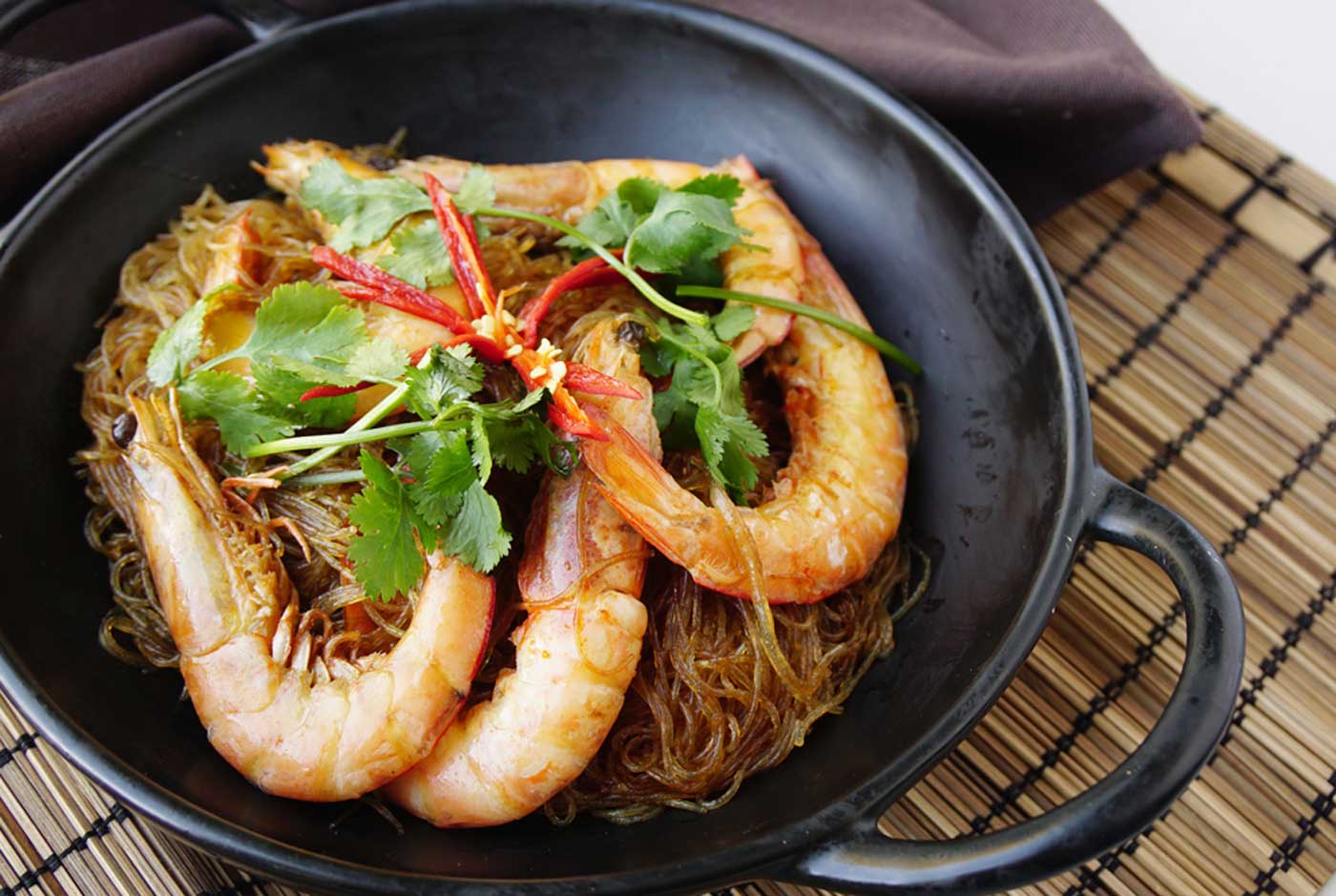Baked Shrimp in Clear Noodles Recipe